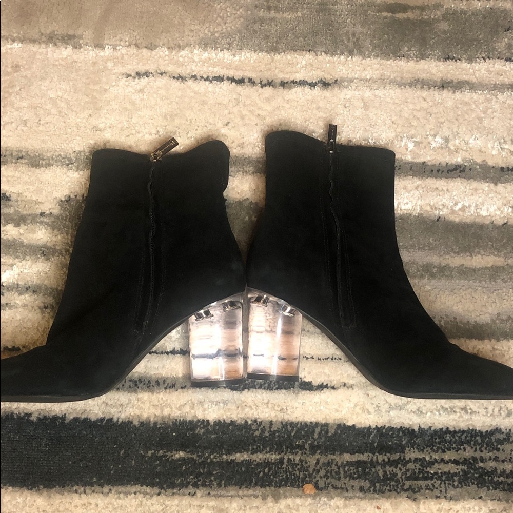 Jessica Simpson black Ankle Boots with Clear Heels